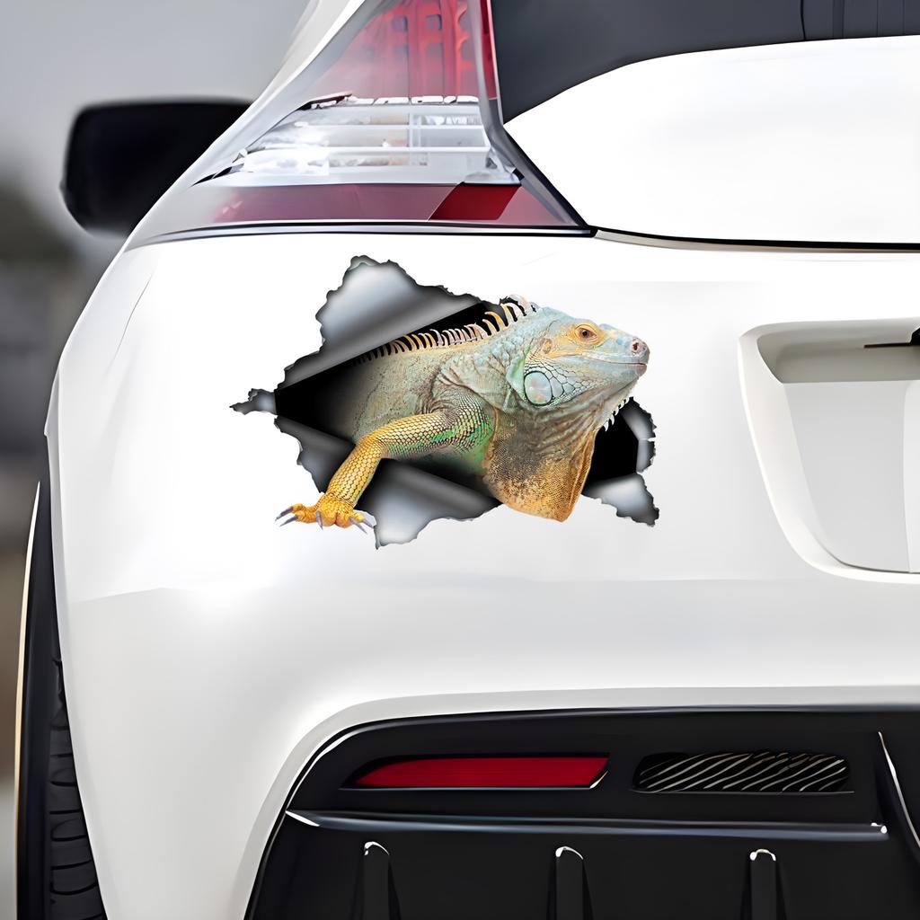 Kertenkele Araba Hayvan Çıkartmaları, 3D Efektli Su Geçirmez PVC Çıkartmalar, Çizikleri Engeller ve Eğlenceyi Artırır Otomobil Parçaları