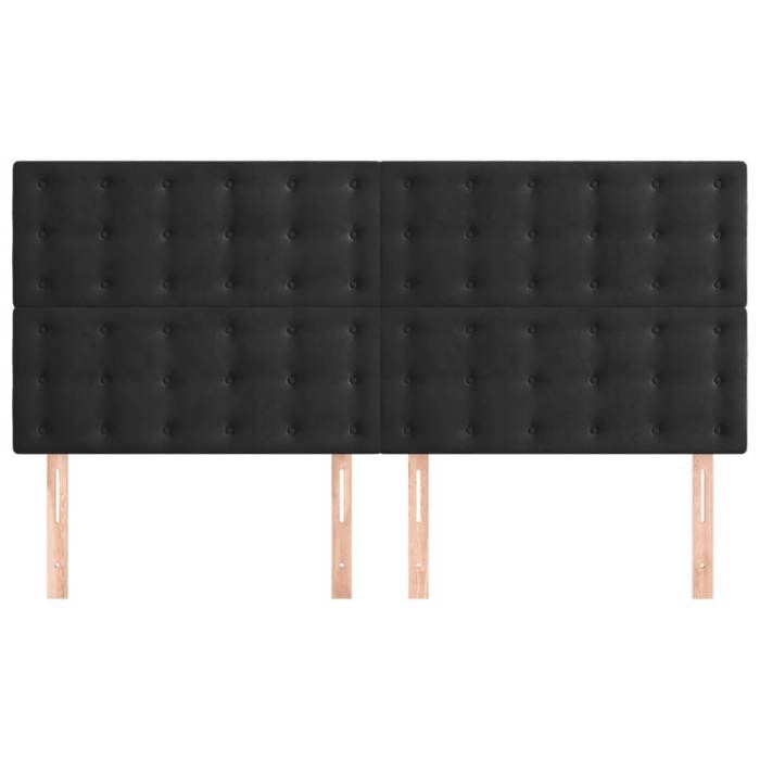 Tête de lit - Maison Exclusive - 180x5x118/128 cm - Velours doux - Noir
