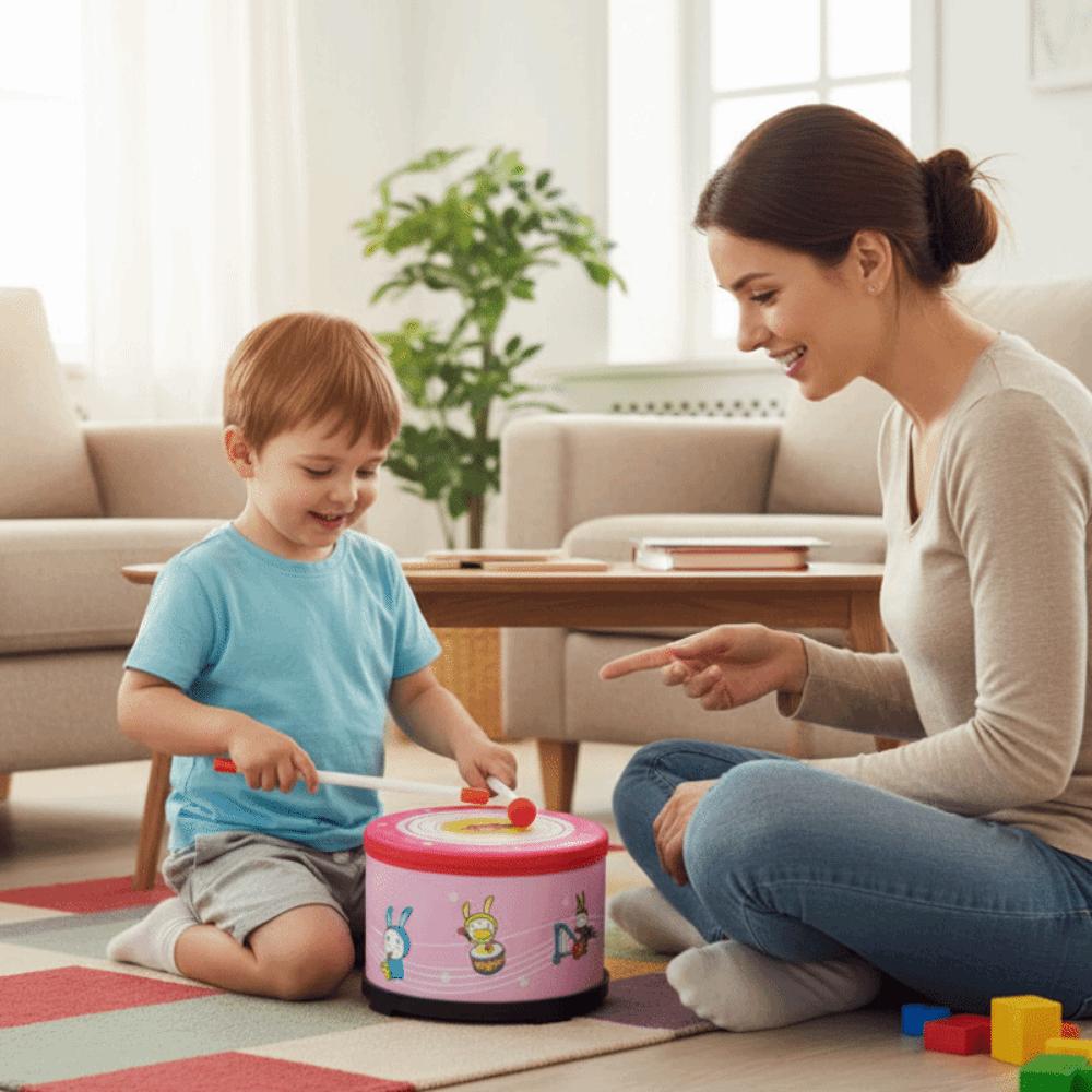 Percussion Instrument Musical Instrument Toys Montessori Wood Kids Drum Toys Children Baby