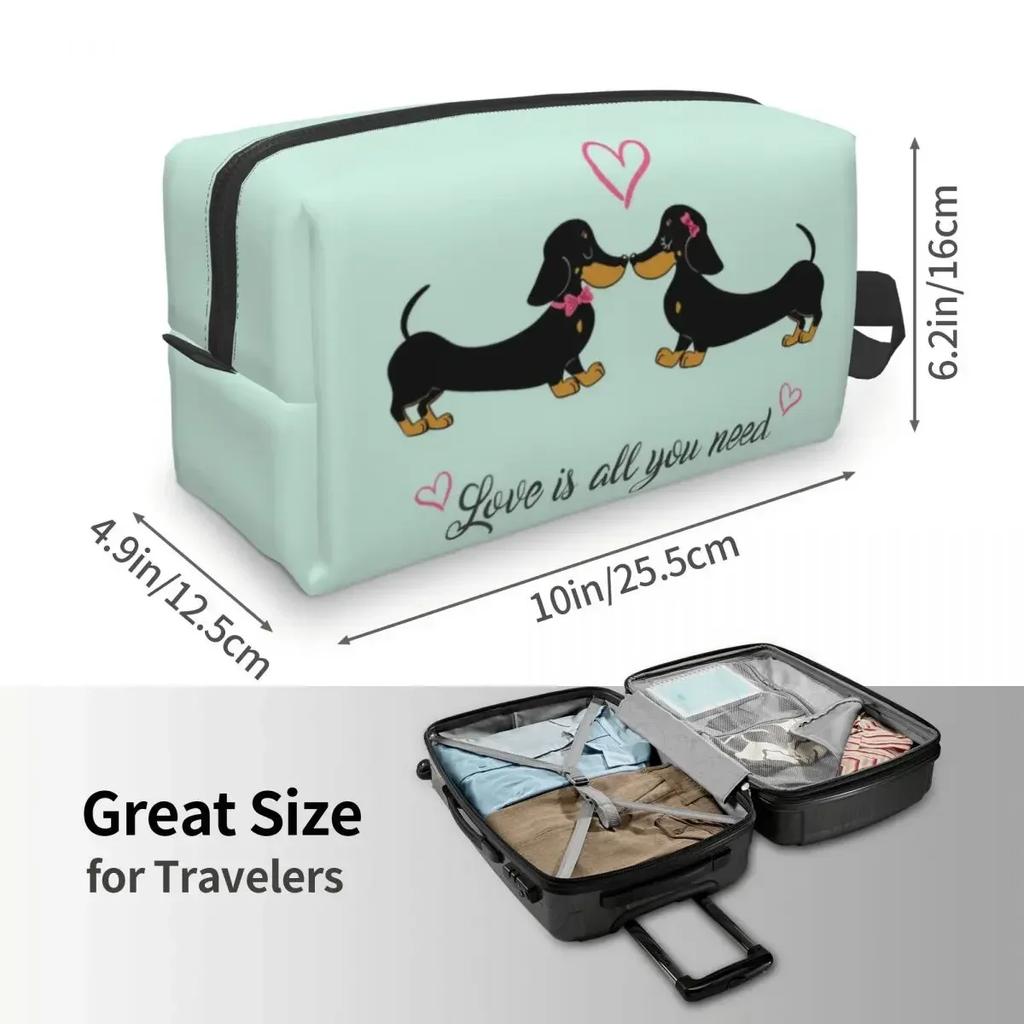 Custom The Dachshund Toiletry Bag Women Badger Sausage Wiener Dogs Makeup Cosmetic Organizer Ladies Beauty Storage Dopp Kit Case