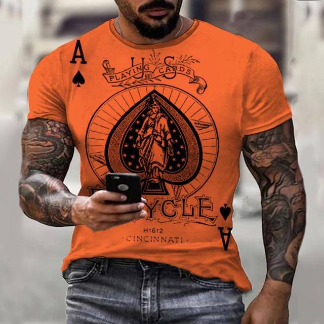 Summer Colorful Poker Gems Print Pánské tričko 3D Pánské Jesus Móda Ležérní Topy Krátké rukávy