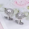 Shirt Cuff Button Triangle Zircon  Cufflink Charm Jewelry Gift