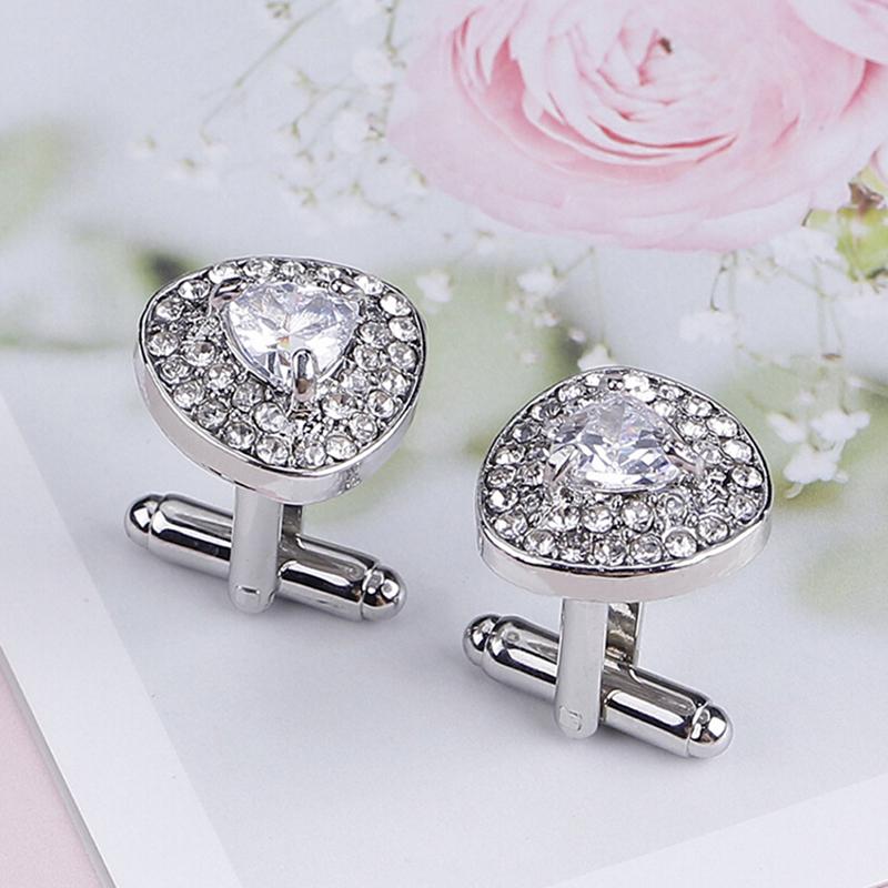 Shirt Cuff Button Triangle Zircon  Cufflink Charm Jewelry Gift