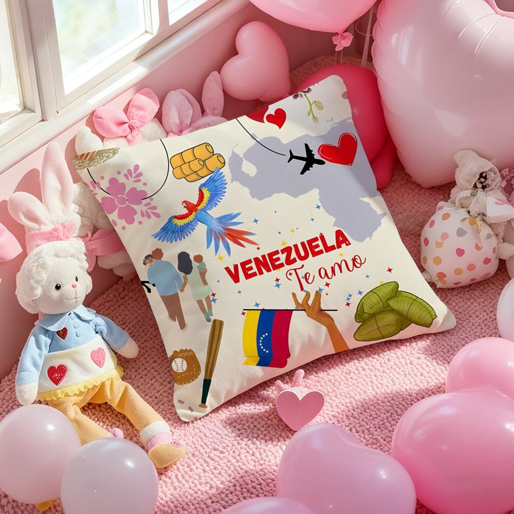Venezuela Pride Print Pattern Cushion Cover Pattern Printed Pillowcase for Living Room Sofa Cushion Cover & Bedroom Decor