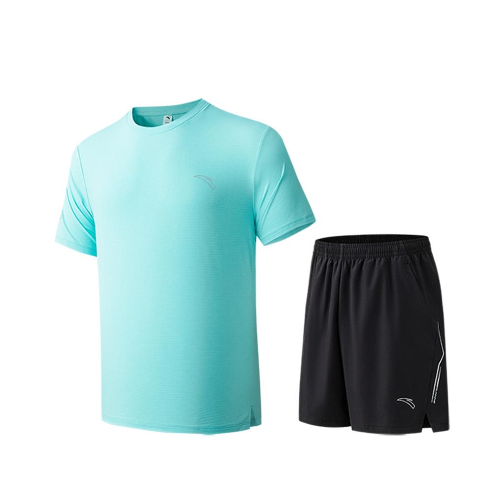 Anta Running Series Summer Casual Sports Suit Men suits Light-Blue 952625202-1