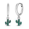 Hot Sale 925 Sterling Silver Animal Plant Green Series Jewelry Fashion Zircon Circle Hoop Earrings for Women Gift Accessories