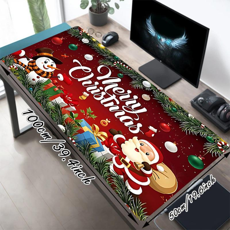 1PC Christmas Santa Claus Oversized Mouse Pad - Non-Slip Rubber Base Perfect for Office School Esports Home Decor Desk Mat 316A