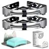 Bathroom Shower Corner Shelf with Two Hooks Stainless Steel, Wall Mount Shelves