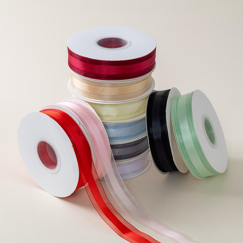 Thin Silk Ribbon Fresh Flowers Gift Packaging Handmade Bow Decoration Woven Ribbon Flower Shop Material