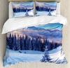 Snowman Santa Hat Christmas Duvet Cover Set 3 Piece Bedding with 2 Pillow Shams Single Queen King Full Size