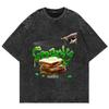 Vintage Schwarzgewaschenes Katseye Oversized T-Shirt – Vorne Lila Stilisierter „KATSEYE“ Schriftzug + 6-Mitglieder Por2907
