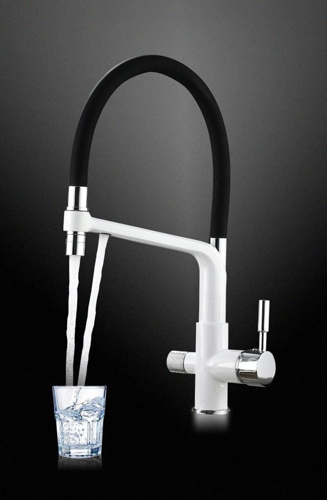 Kitchen Drinking Filtered Water Faucet 360 Degree Rotation Stream Sprayer Nozzle Kitchen Sink Tap Dual Handle Purification Tap