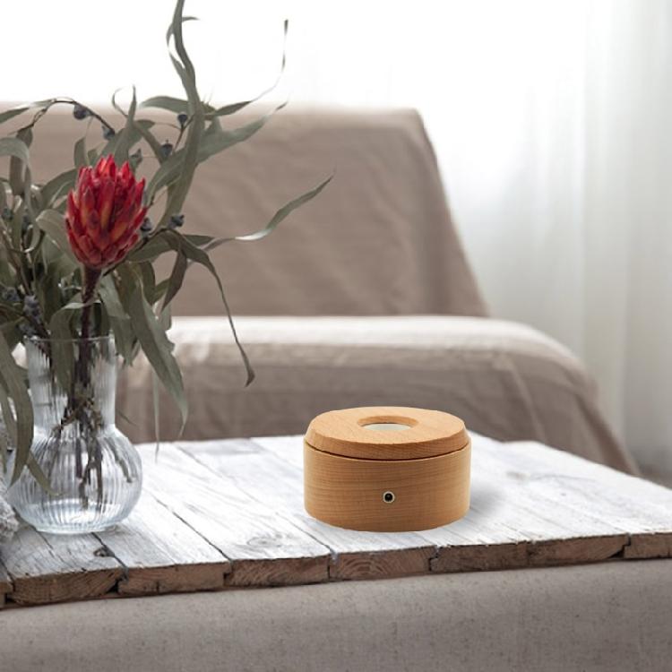 Shatterproof Wood Illuminated Base With Adjustable Lighting Modes Compatible With USB Power Sources for Display Purposes