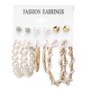 IF ME Retro Butterfly Tassel Pearl Earrings Set Elegant Gold Earring Women Fashion Jewelry Accessories