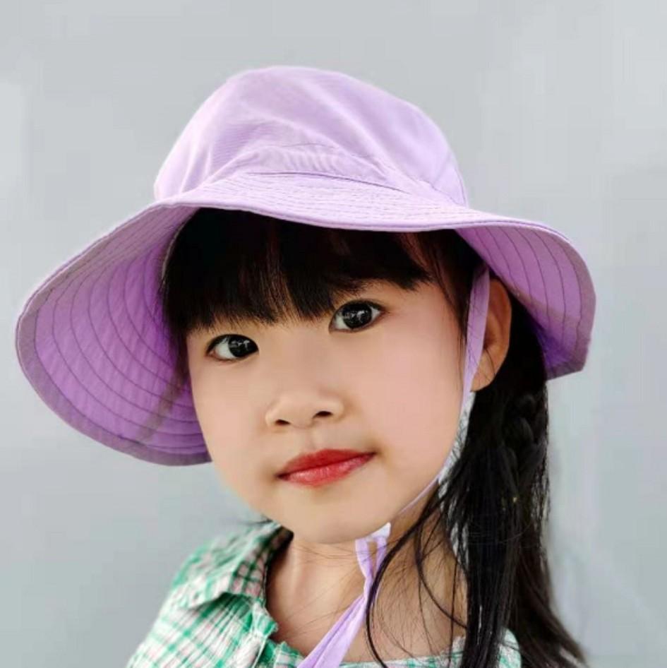 

Baby Summer Sunhat Breathable UV Protection Wide Brim Outdoor Beach Hat Boy Girl Adjustable Foldable Hiking Travel Bucket Hat S фиолетовый