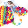 100g Space-Dyed Cute Pom-Pom Design Handmade Crochet Knitting Craft Materials Mixed Color Weaving Multi-Color