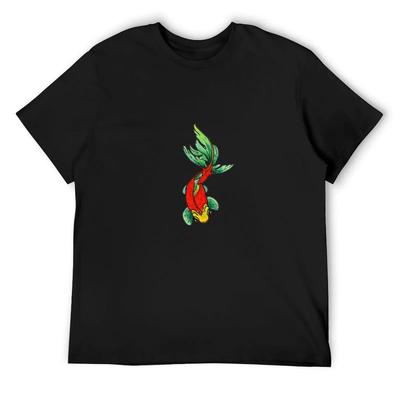 Green and Orange Goldfish T-Shirt Plain Clothing Tshirts Personalised Designer T Shirt Men