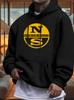 Heavyweight Hooded Sweatshirt - Black Pullover Hoodie with Bold NORTH SAILS Graphic