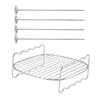 Fryer Rack Accessories, Replacement BBQ Rack Double Layer Rack Skewers Baking Tray for     Fryer Accessories