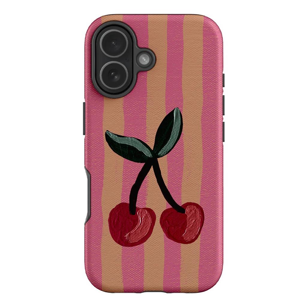 Clmj Cherry Rose Phone Case For IPhone 17 16e 16 15 14 13 12 11 X XS XR XSMAX 8 Air Pro Max Plus Luxury Double-layer Back Cover