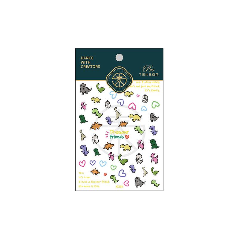 1 Sheet Cartoons Stickers For Nails Cute Dinosaur Design Nails Art Decoration Slider DIY Manicure Sticker Decals