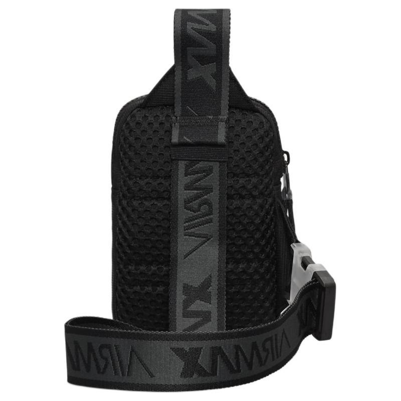 Nike Borsa a tracolla in nylon, Borsa a tracolla Regolare Unisex Nero e Argento Riflettente Casual HF6994-010