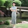1011 summer new velvet cheongsam national style thin retro slim long sleeveless wedding dress