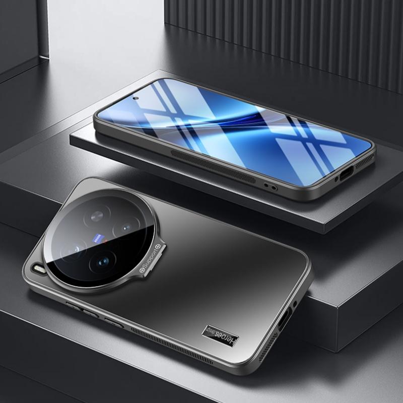 Luxury Matte Camera Lens Stand Back Protective Case for Vivo X300 Ultra / X300 Pro / X300 X300S Hard PC+TPU Bumper Cover