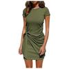 Women's Spring Summer Waist, V-neck, Short-sleeved Sexy  Strap Dress