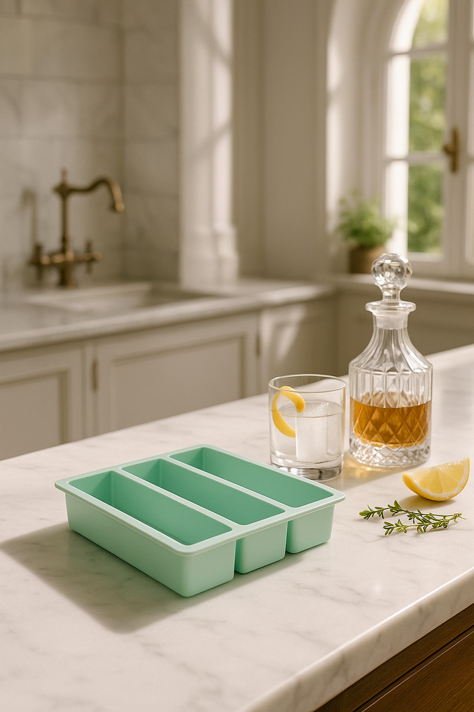 Long Ice Cube Tray 4 Grids Reusable Silicone Ice Cube Mold DIY Ice Maker Food Grade Durable Silicone Ice Mould