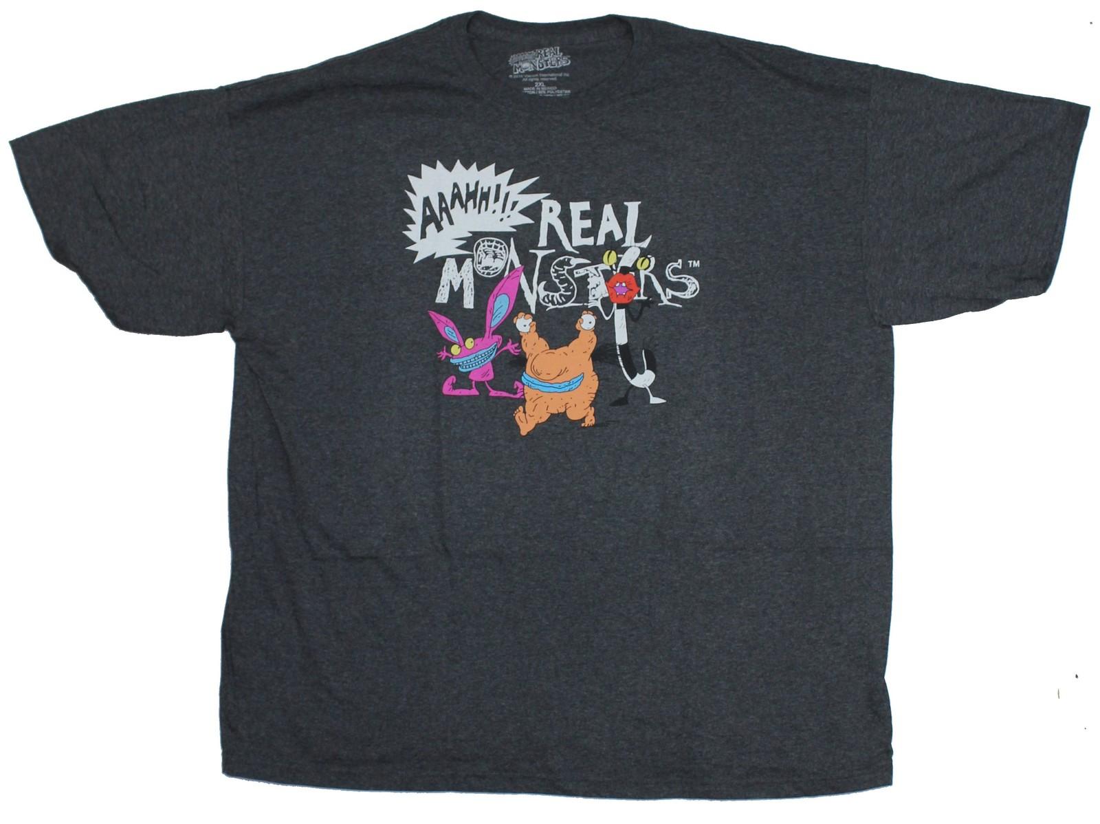 Aaahh!! Real Monsters Adult New T-Shirt - Real Monsters Characters Under Logo S