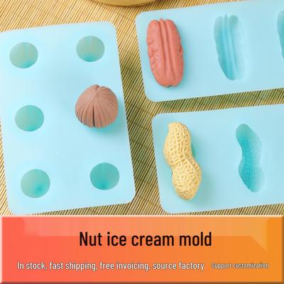 En Stock Moule à Glace en Silicone Noix - Cacahuète, Noix de Pécan, Noisette, Design Chocolat pour Petits Bâtonnets à Glace