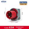 63A IP67 Reverse Insertion Plug Socket with 3-Core, 4-Hole, 5-Pin Connector