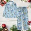 Ladies' Christmas Printed Long Sleeved Long Pants Casual Home Set