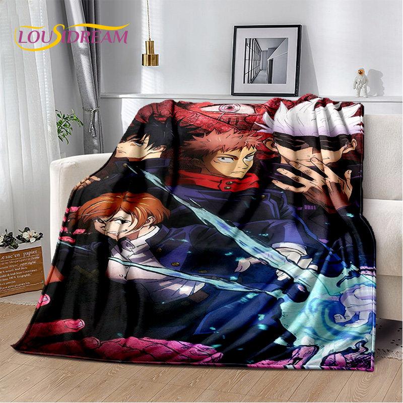 Jujutsu Kaisen Anime Cartoon Soft Plush Blanket,Flannel Blanket Throw Blanket for Living Room Bedroom Bed Sofa Picnic Cover Kids