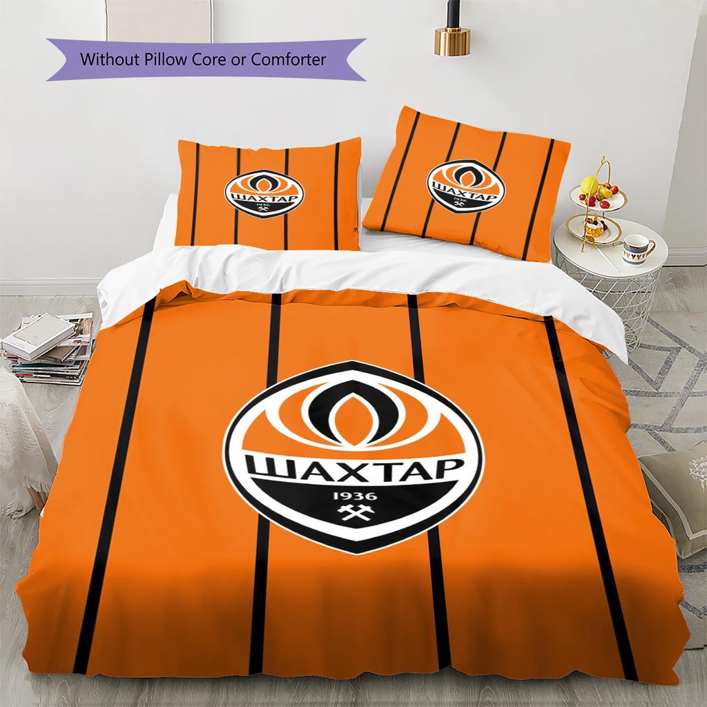 Shakhtar Pattern Bedding Set Quilt Cover Pillowcase Home Decor Gift (1 * duvet cover + 2 * pillowcase, without core)