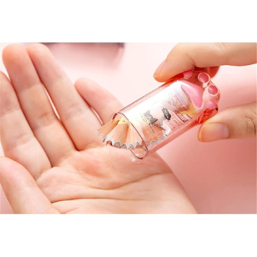 Cute Pink Cat Paw Pencil Sharpener Kawaii School Supplies Student Prize Kids Gift, Cute Pencil Sharpener