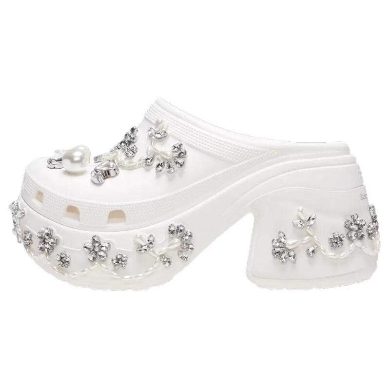 SIMONE ROCHA X Crocs Plastic Round Toe Slip-On Hole Shoes Unisex White