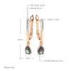 Modische bunte natürliche Zirkon lange Hängeohrringe für Damen Roségold Farb-Mix Hochzeitsfeier Täglicher Schmuck