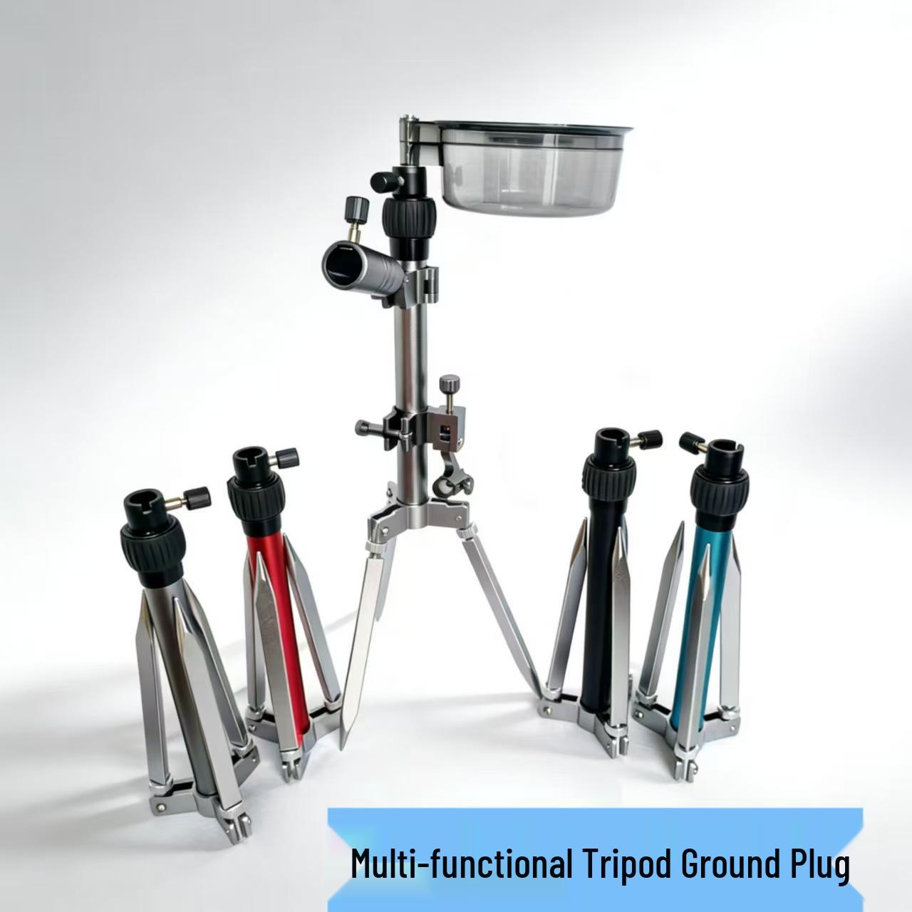 

Adjustable Fishing Tripod: All-Terrain Rod Holder, Rest, and Bait Tray Diameter 13.5cm Translucent Gray Bait Tray