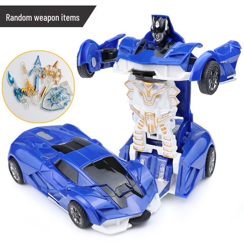 Popular Children's Deformed Toy Robot and Car Set for Educational Play at Street Markets and Night Stalls.