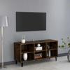Vidaxl TV Cabinet, Metal Legs, Smoked Oak, 103.5X30X50 Cm