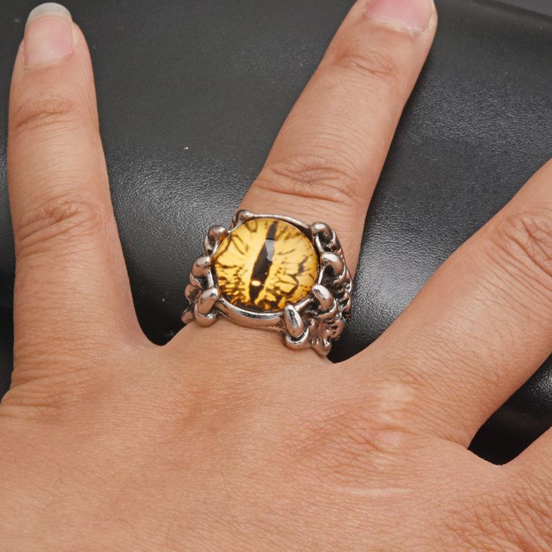 Fashion Creative Evil Eye Rings For Men Women Personality Punk Style Eyes Claw Gothic Finger Ring Jewelry Night Club Accessories