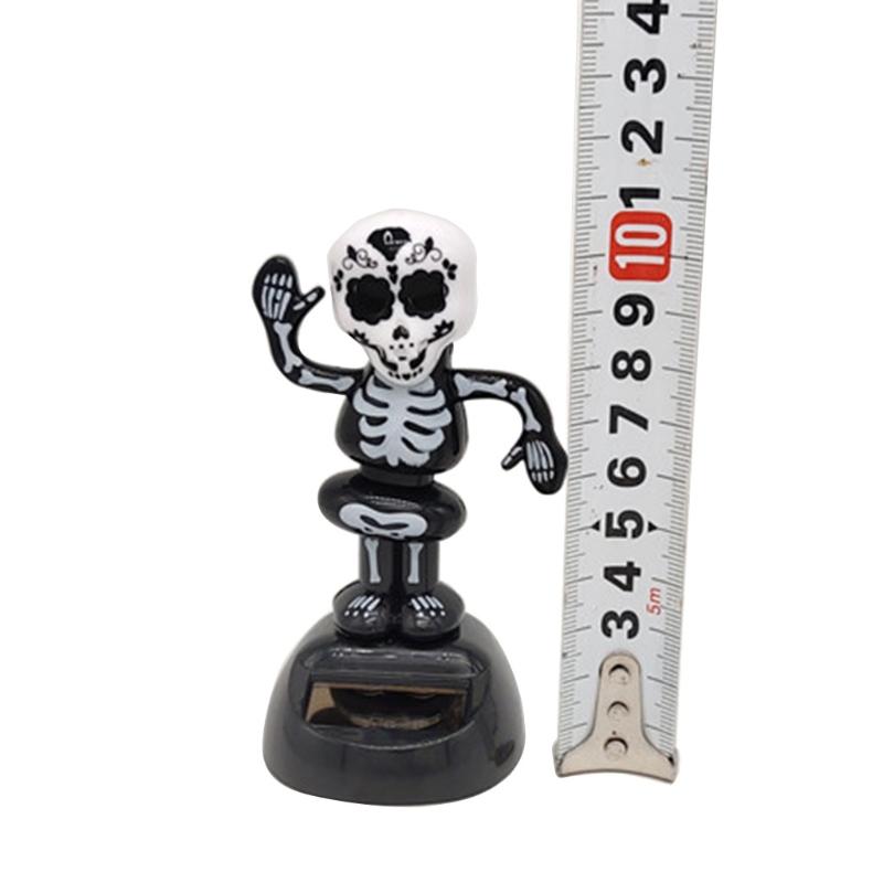 3x Bobbleheads Ornaments 3x Skeleton Dashboard Desk Home Solar Powered
