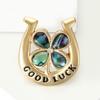 Luxury Shell Four Leaf Clover Brooches for Women Unisex Rhinestone Plant Pins Keychain Event Party New Gifts Jewelry Accessories