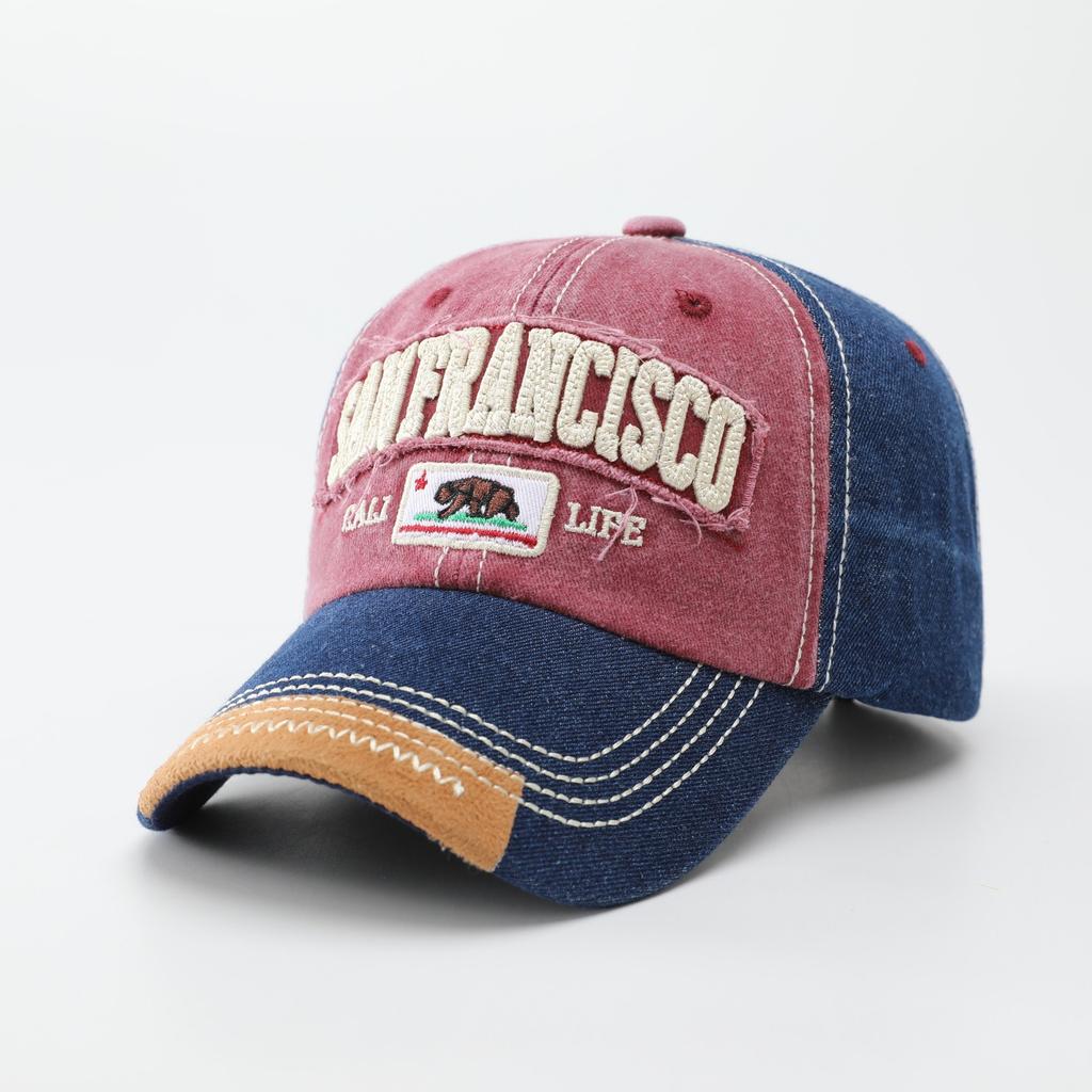 Letter big head circumference baseball cap women's sunshade cap men's soft top sunscreen hat wide brim showing face small hat