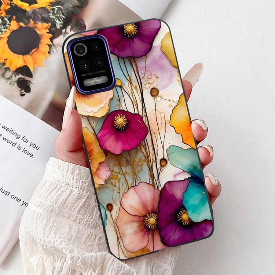 For LG K52 K62 2020 Case Silicone Soft Back Cover For LGK52 K 62 2020 Fashion flower Phone Case Shockproof Protective Bumper