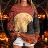 Women's Fashion Casual Halloween Print Round Neck Sweatshirt