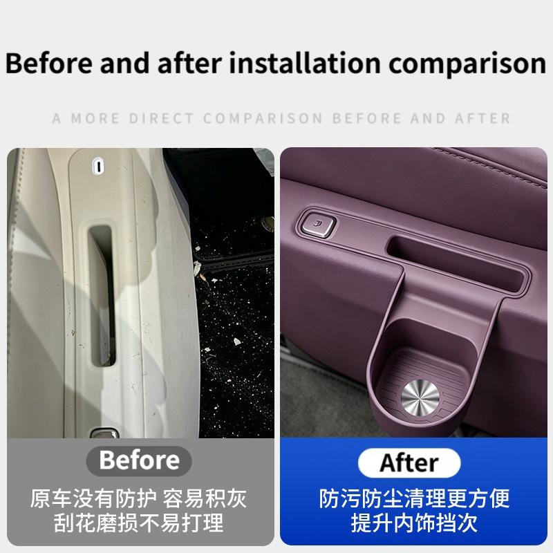For Xpeng GX 2026 Second Row Seat Silicone Storage Pocket with Water Cup Holder,Car Interior Organizer Box Modified Accessories