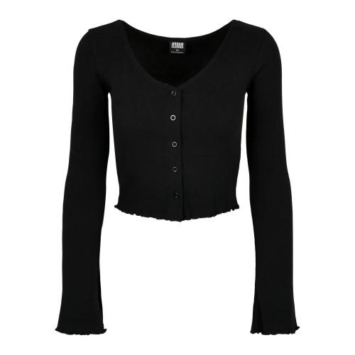 Cardigan Cropped Canelado Feminino/Senhora Urban Classics